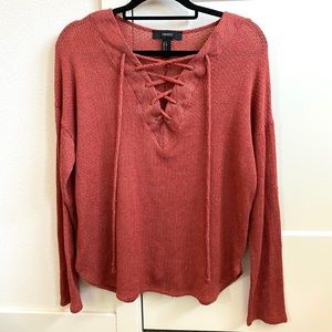 Lace up sweater